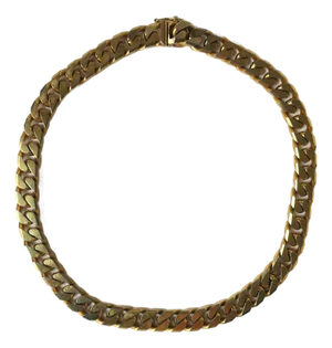 Heavy Chain Link Collarbone Necklace Gold-Tone, Circa 1990s