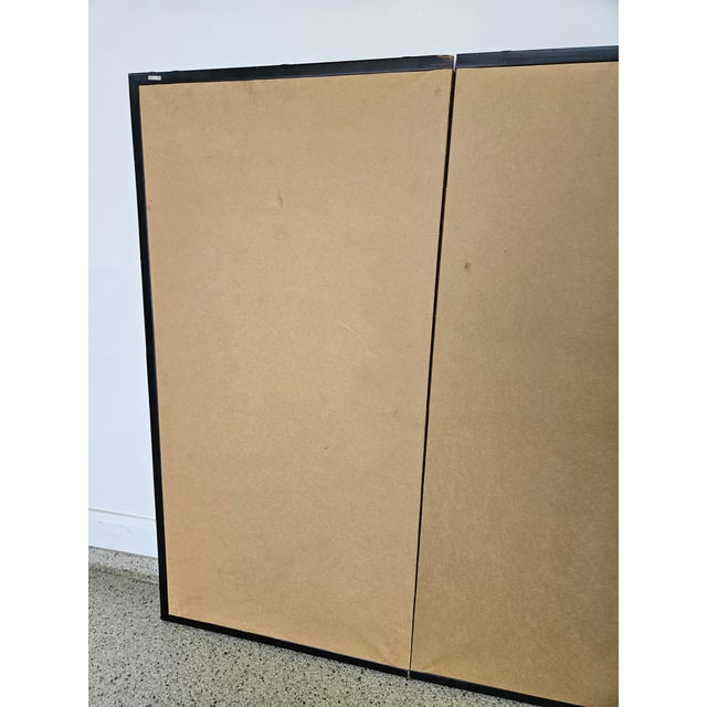 Vintage 4 Panel Kabuki Screen For Sale - Image 9 of 12