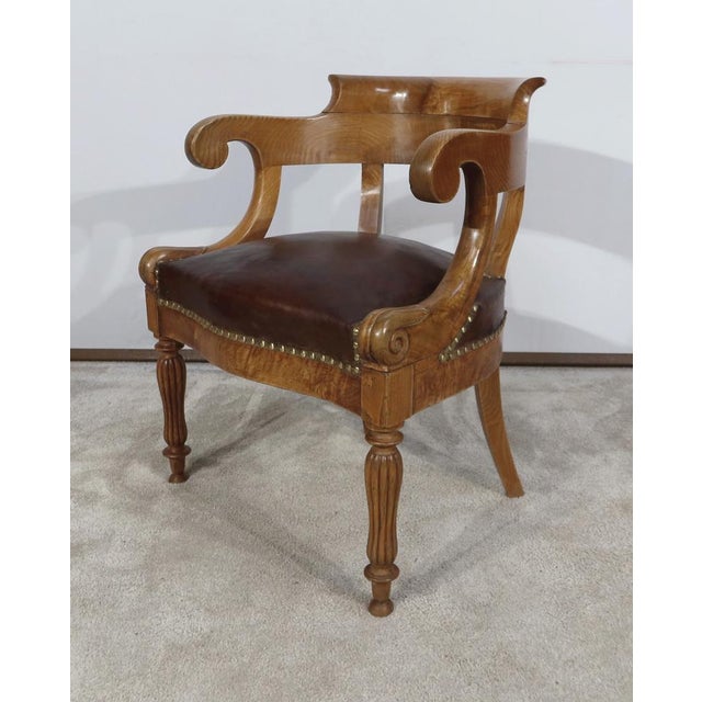 Wood Louis Philippe Desk Chair in Ash For Sale - Image 7 of 17