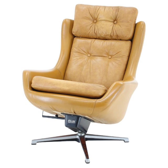 Leather Adjustable Armchair from Peem, Finland, 1970s For Sale