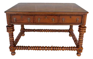 Scott Thomas Baroque Style Inlaid Library Table