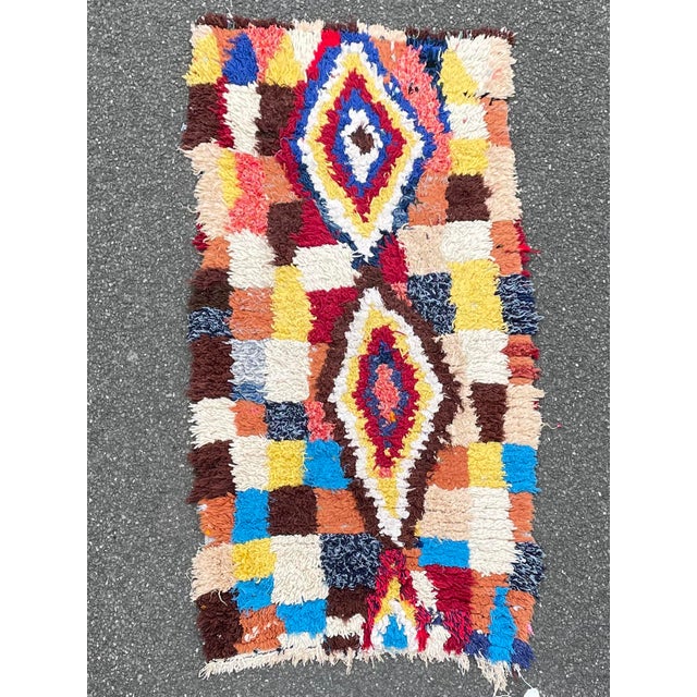 Colorful Moroccan Azilal Wool Rug For Sale - Image 9 of 9