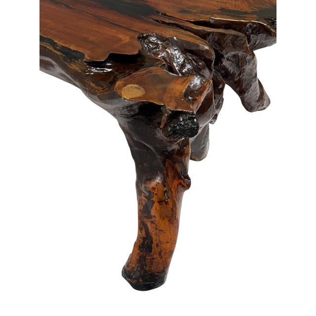 Wood Brutalist Tree Root Coffee Table, 1970s For Sale - Image 7 of 14
