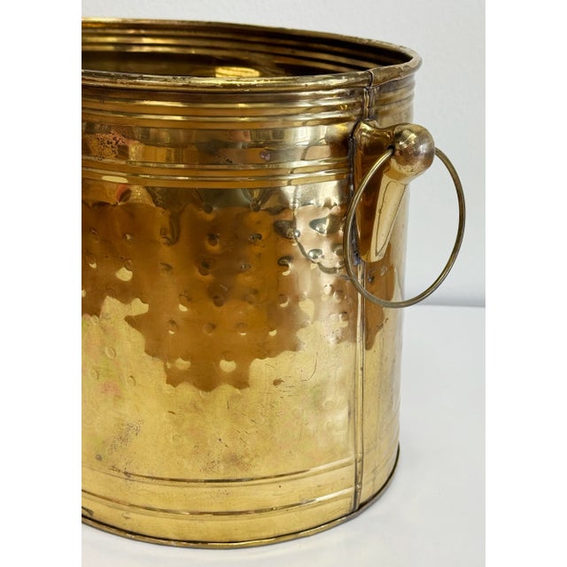 Vintage Oval Hammered Brass Planter With Handles For Sale - Image 9 of 10