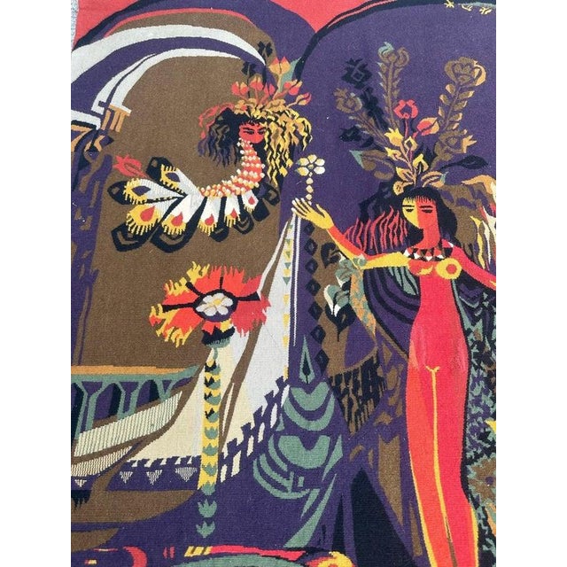 1940s Mid-Century Modern French Tapestry by Mileva for Aubusson, 1940s For Sale - Image 5 of 18