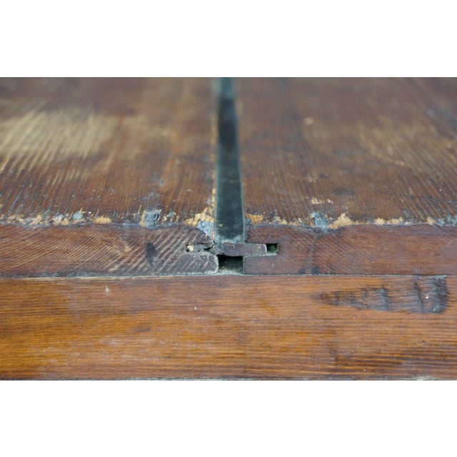 Antique Primitive Pine Blanket Chest Steamer Storage Trunk Coffee Table Dovetail For Sale - Image 18 of 18