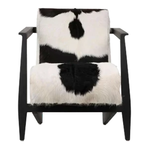 Black & White Deco Cow Chair