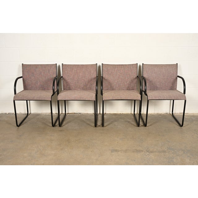 A rare and exceptional set of four model 1407 Modern armchairs, club chairs, or dining captain chairs By Richard Schultz...