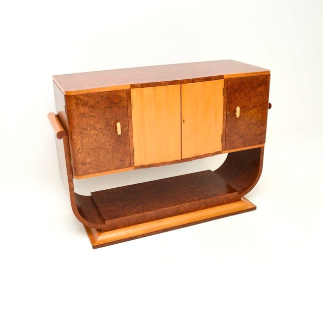 Art Deco Burr Walnut and Sycamore Sideboard, 1930s For Sale - Image 11 of 11