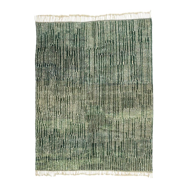 Premium Hand-Knotted Moroccan Wool Rug | 11'1" X 8'10" | One of a Kind For Sale