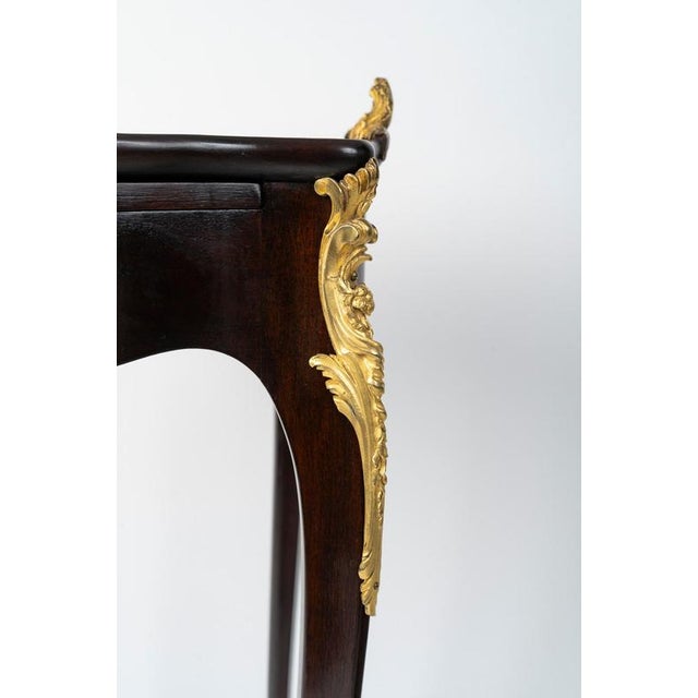 Brown Small Napoleon III Table in Mahogany with Gilded Bronze For Sale - Image 8 of 13