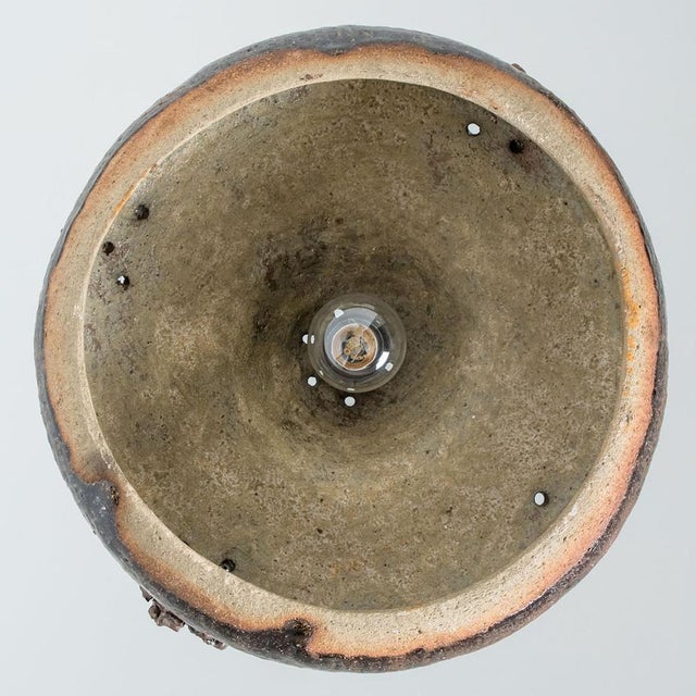 1970s Black and Brown Ceramic Pendant Light, Denmark, 1970s For Sale - Image 5 of 15
