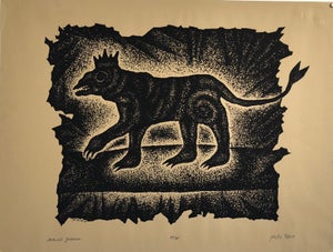 Michail Grobman, Large Post Soviet Non Conformist Russian Israeli Animal Beast Lithograph Print