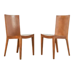 Pair of Signed Karl Springer Goatskin Jmf Chairs, 1986