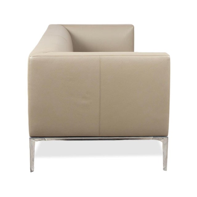 Jaan 3-Seater Sofa in Cream Leather and Chrome from Walter Knoll / Wilhelm Knoll For Sale - Image 9 of 12