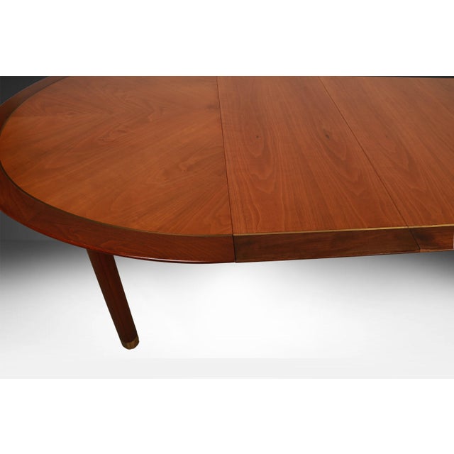 Wood Mid-Century Modern Michael Taylor for Baker Furniture Walnut Extension Dining Table For Sale - Image 7 of 17