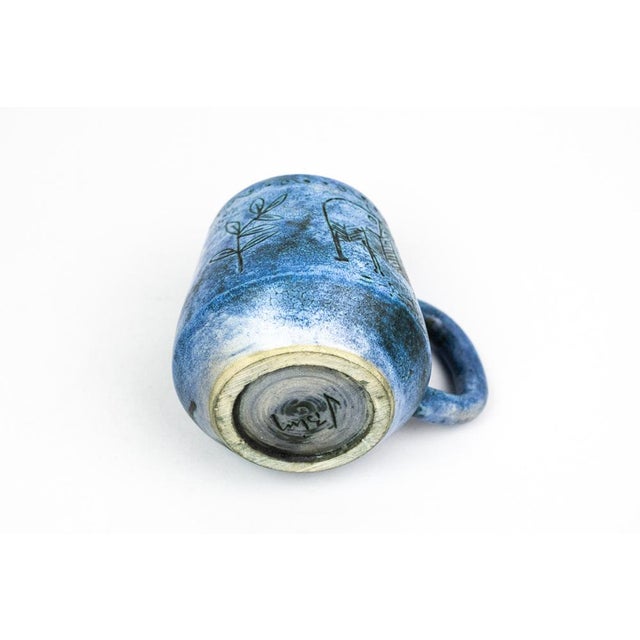 1960s Mid-Century Earthenware Cup with Sgraffito Decoration of Fantastic Animals by Jacques Blin, France, 1960s For Sale - Image 5 of 13
