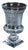 Italian Hand-Cut Crystal Diamond Urn Vase For Sale