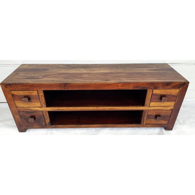 Solid Exotic Wood Chest of Drawers | Modern / Mid-Century | Solid This unique chest of drawers is made entirely of solid...