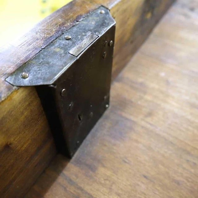 Wooden Chest of Drawers with Three Drawers and Burl Finish For Sale - Image 11 of 14