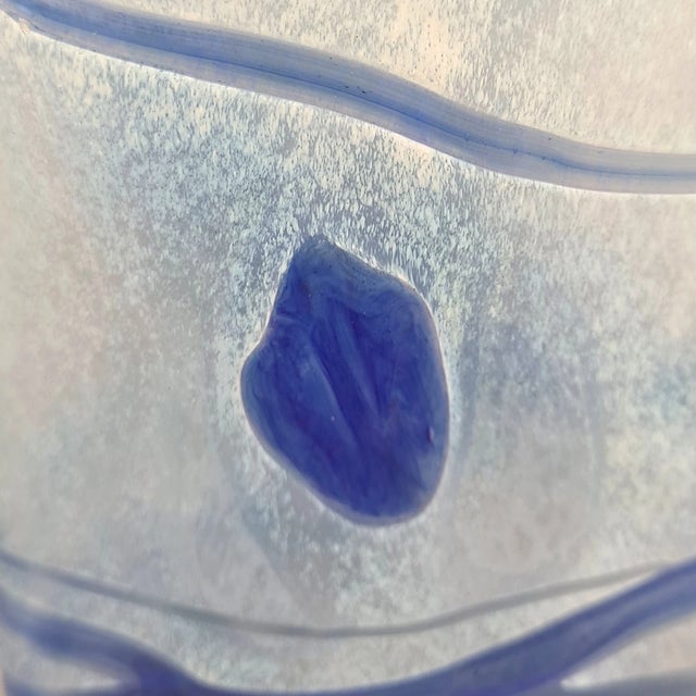 Blue Glass Galaxy Vase by Bertil Vallien for Kosta Boda, Sweden, 1980s For Sale - Image 15 of 16