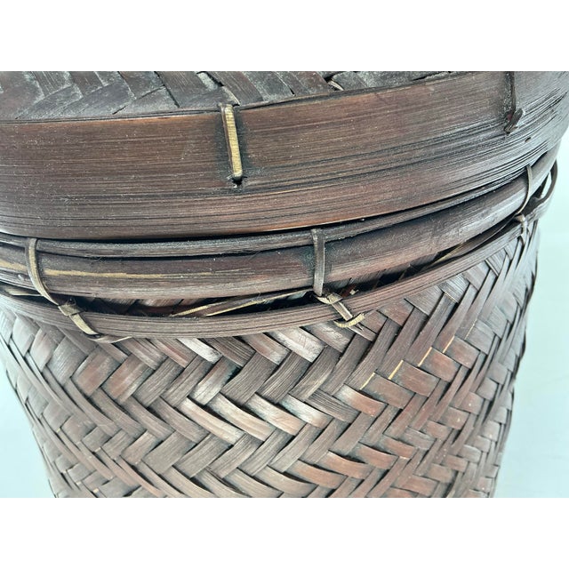 Vintage Table Lamp Made From Asian Basket For Sale - Image 9 of 12
