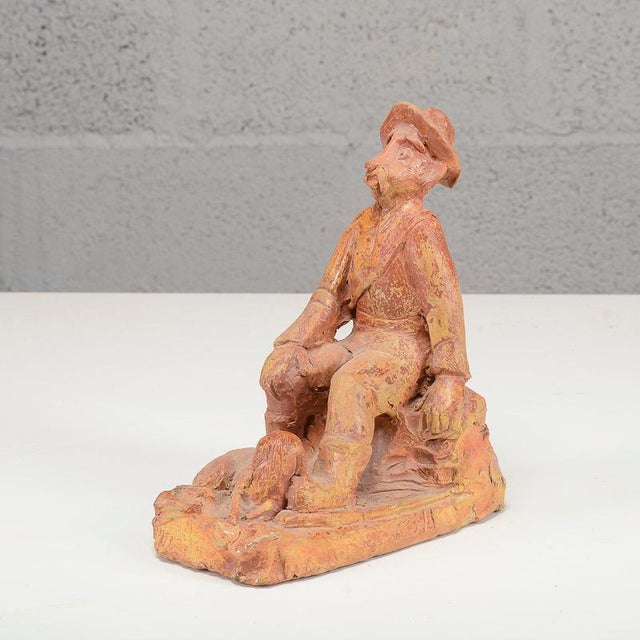 Inscribed Terracotta Sculpture, 1953 For Sale - Image 9 of 11