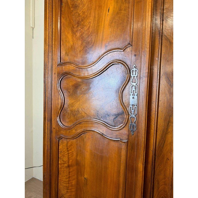 Wood Antique Louis XV Walnut Wardrobe, 1700s For Sale - Image 7 of 9
