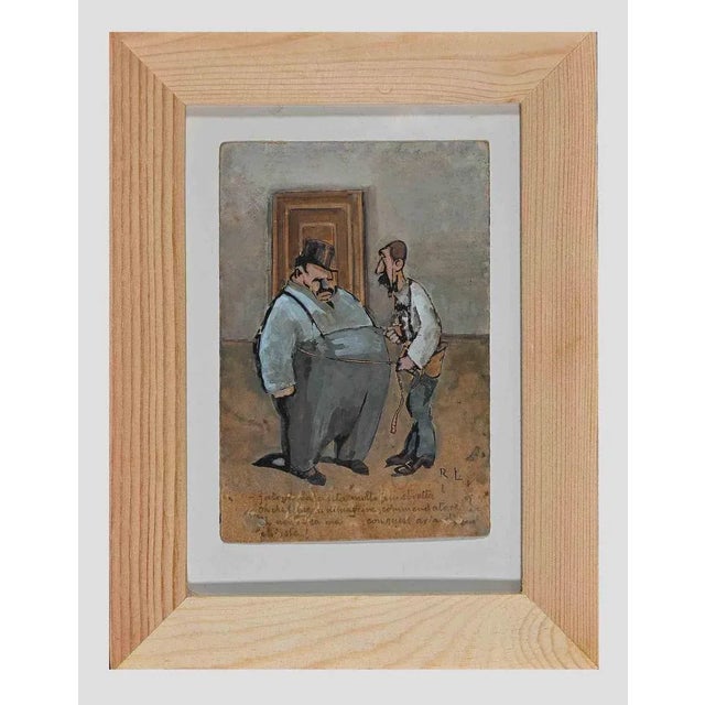 The tailor is an original modern artwork realized in the early 20th Century by the artist Gabriele Galantara. Watercolor...
