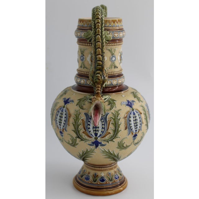Very rare and absolutely gorgeous Art Nouveau stoneware vase by Villeroy & Boch Mettlach, #1409. This piece is in...