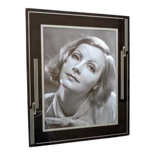 Vintage Art Deco B&w Greta Garbo Photograph Framed For Sale