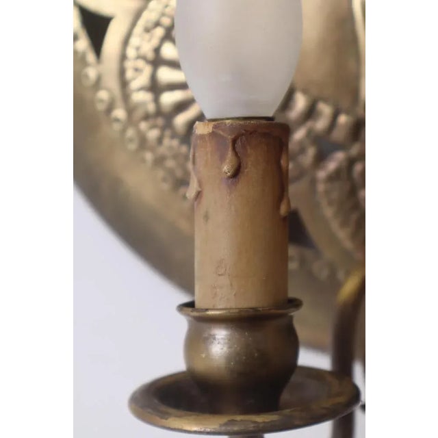Gold Set Wall Lamps in Brass from Adam & Eva & Lebensbaum, 1890s, Set of 2 For Sale - Image 8 of 10