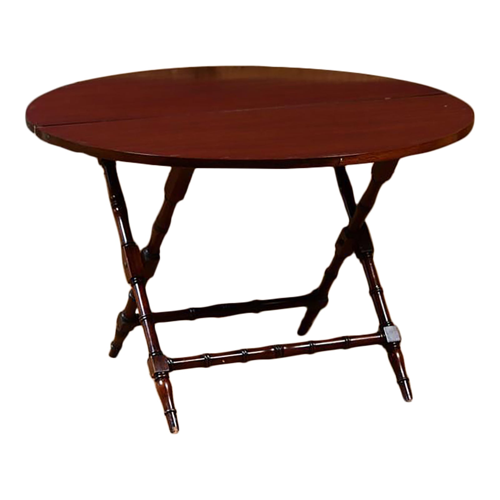 English Mahogany Folding Coaching Table | Chairish