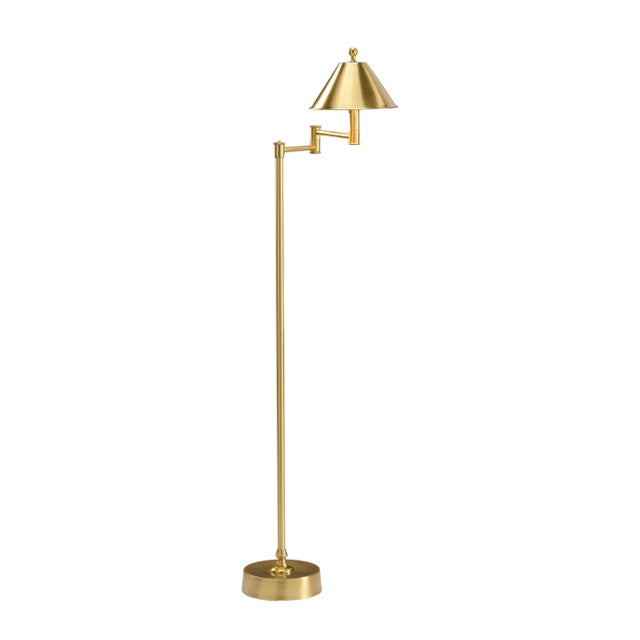 Mid-Century Modern Ashbourne Floor Lamp - Gold For Sale - Image 3 of 3