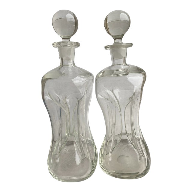 Mid Century Modern Holmegaard Kluk Decanter- a Pair For Sale