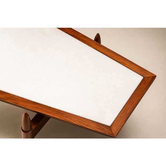 Brazilian Modern Coffee Table in Caviúna Wood and Marble by Bertomeu, Brazil, 1960s For Sale - Image 16 of 17