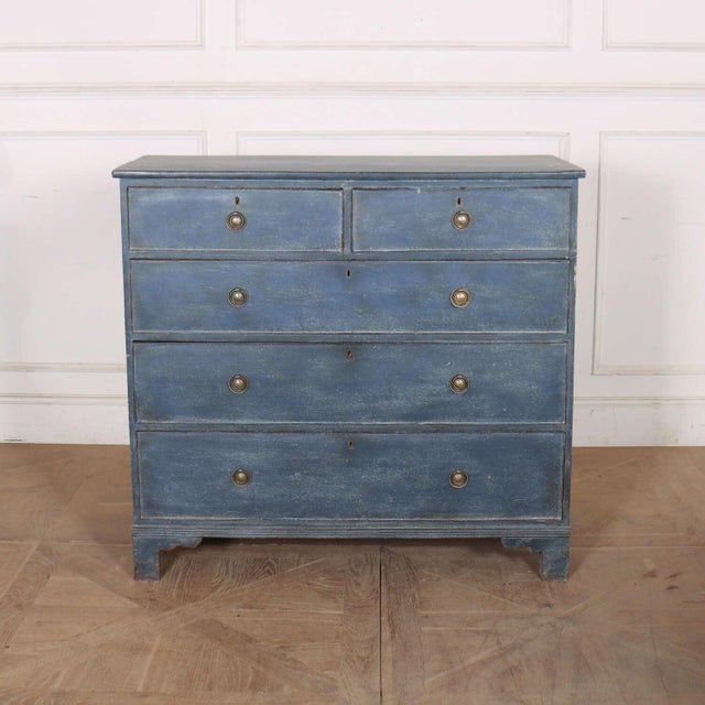 Early 19th Century English painted oak and pine chest of drawers. 1820 This piece is designed in the style of the selected...