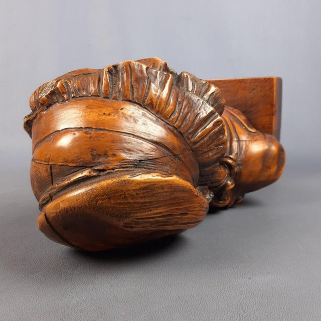 Carved Wooden Sculpture of a Girl, 1960s For Sale - Image 12 of 16