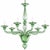 Sculptural Linear Rigadin Green Murano Glass Chandelier by Simoeng, in Exhibition Piece conditions. Designed from 2000 Up...