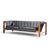 Mid-Century Modern Jack Cartwright for Founders Mid Century Rosewood Leather Sling Sofa For Sale - Image 3 of 10