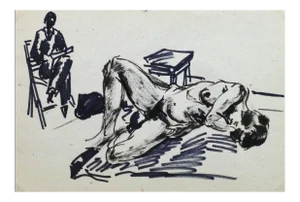 Jean Baptiste Grancher, French Pen & Ink - Artist's Muse