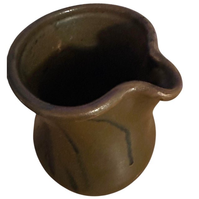 Chocolate Circa 1950 Stoneware Pottery Pitcher For Sale - Image 8 of 10