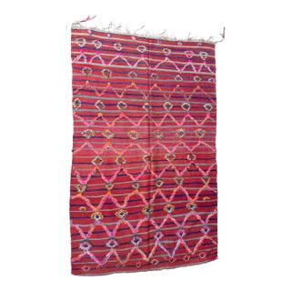 1980's Moroccan Flatwoven Talsint Kilim Rug - 7.2 X 4.5 Ft For Sale