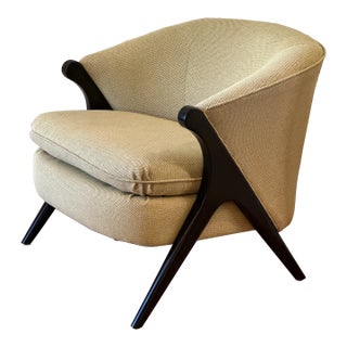 Vintage Mid Century Karpen of California Style Barrel Lounge Chair For Sale