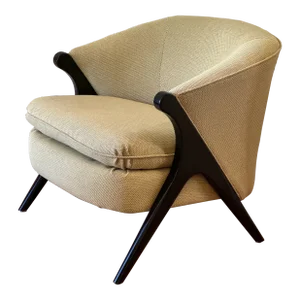 Vintage Mid Century Karpen of California Style Barrel Lounge Chair