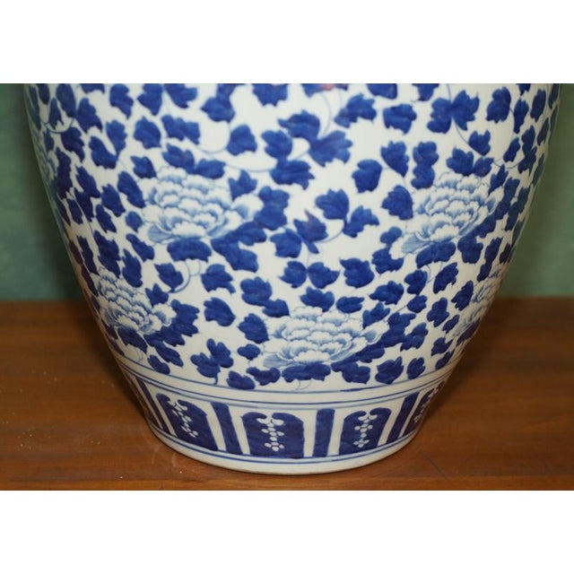 Large Chinese Style Blue and White Temple Jars from Ralph Lauren, Set of 2 | Chairish