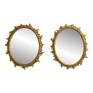 Pair Friedman Brothers Gold Frame Grapevine Mirrors For Sale
