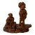 Chinese Oriental Wood Artistic Golden Kids Carving Display Figure Art For Sale