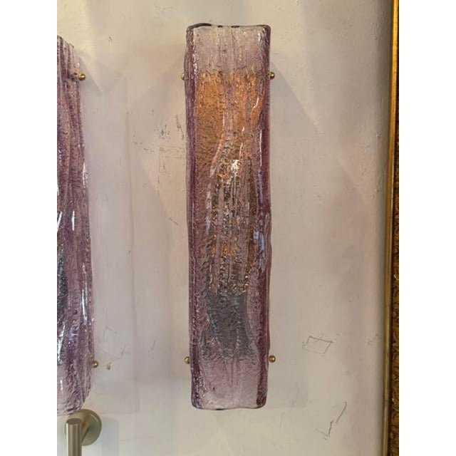 Lavender Murano Lavender Granola Glass Sconces - a Pair For Sale - Image 8 of 8