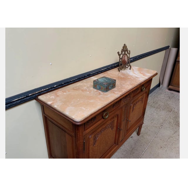 Wood Antique Art Nouveau Walnut Sideboard, 1910 For Sale - Image 7 of 13